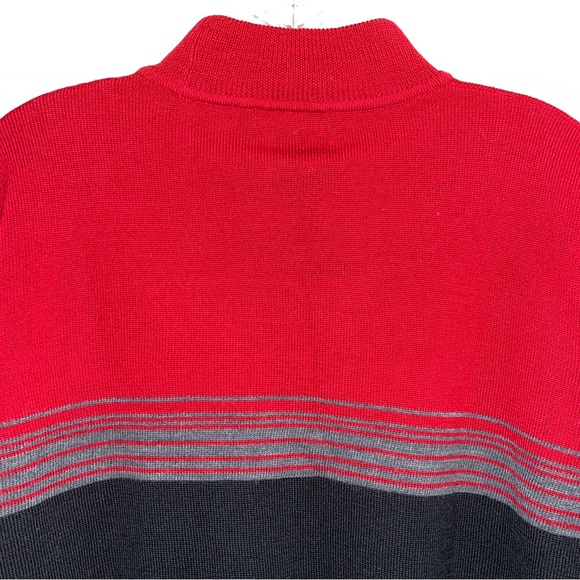 Charter Club Classics mock turtleneck sweater, 100% merino wool, red/black/gray - Picture 5 of 8